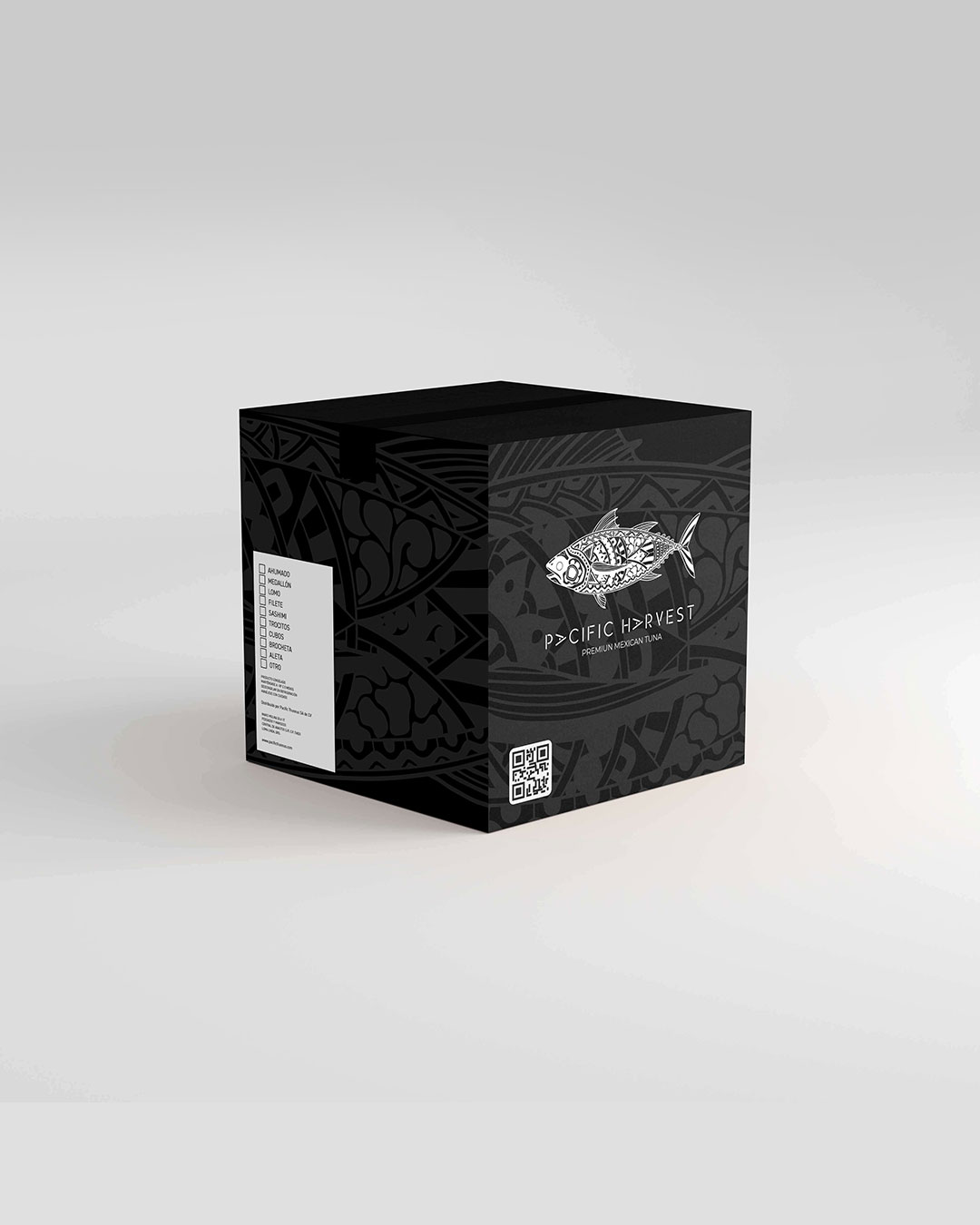 Branding Pacific Harvest empaque negro